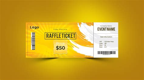 raffle ticket photoshop template